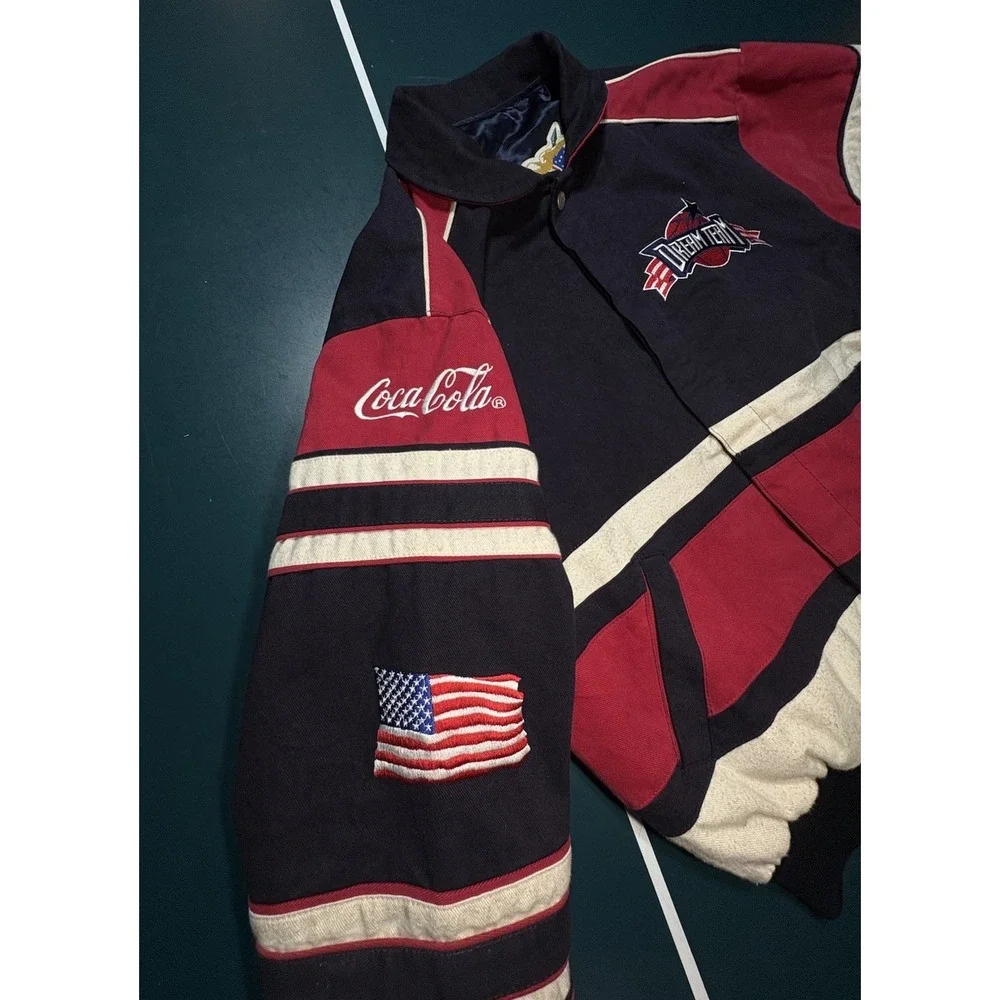Vintage 1992‎ Jeff Hamilton USA Basketball Dream Team Bomber Jacket Large Rare